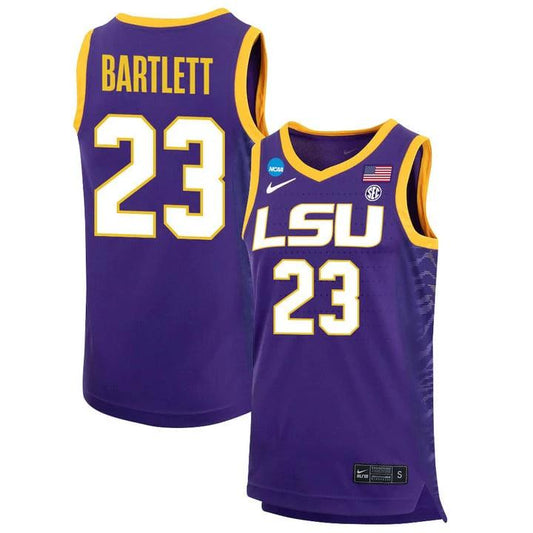 Amani Bartlett Jersey LSU Tigers Basketball 2023 NCAA College Purple #23 by My store basketball