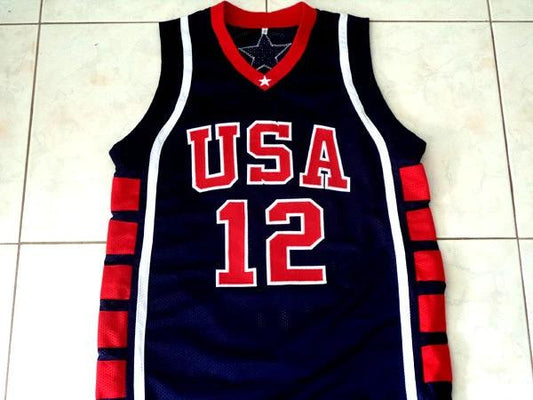 Amare Stoudemire #12 Team USA Basketball Jersey Navy Blue by My store basketball