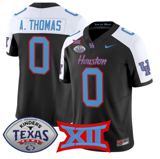 Amare Thomas Jersey #0 Houston Cougars 2025 Texas Bowl Stitched Black Alternate by NCAA Football Jersey