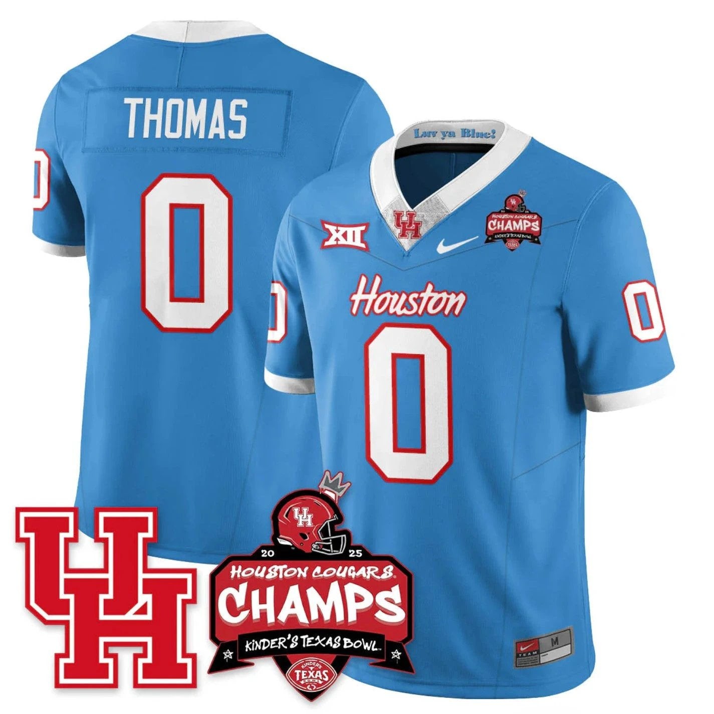 Amare Thomas Jersey #0 Houston Cougar 2025 Texas Bowl Champions Stitched by My Store NCAA Football Jerseys