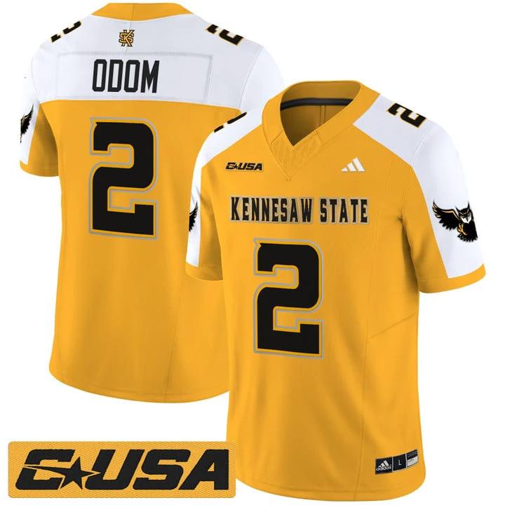 Amari Odom Jersey #2 Kennesaw State Owls 2025 Vapor Limited Stitched by My Store NCAA Football Jerseys