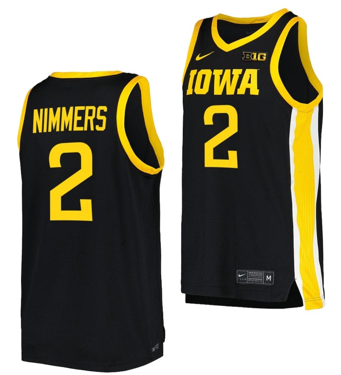 Amarion Nimmers Jersey Iowa Hawkeyes College Basketball Black #2 by My store basketball