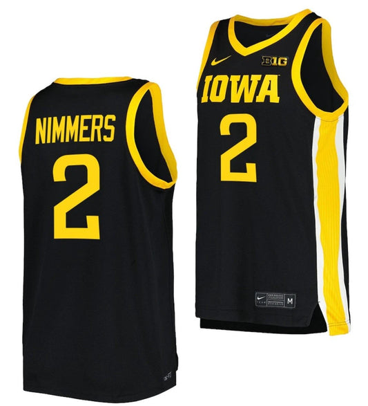 Amarion Nimmers Jersey Iowa Hawkeyes College Basketball Black #2 by My store basketball