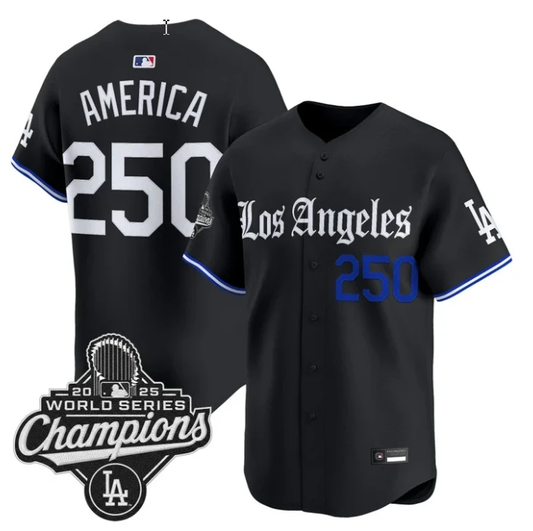 America Jersey #250 Los Angeles Dodgers Gothic Edition Premier Stitched by My Store