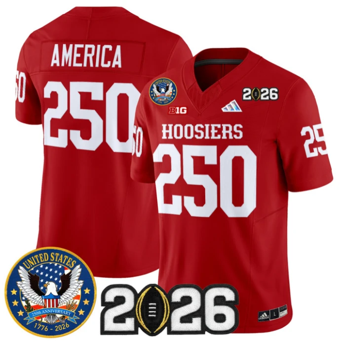 AmericaJersey #250 Indiana Hoosiers United States 250th 2026 Stitched by My Store NCAA Football Jerseys
