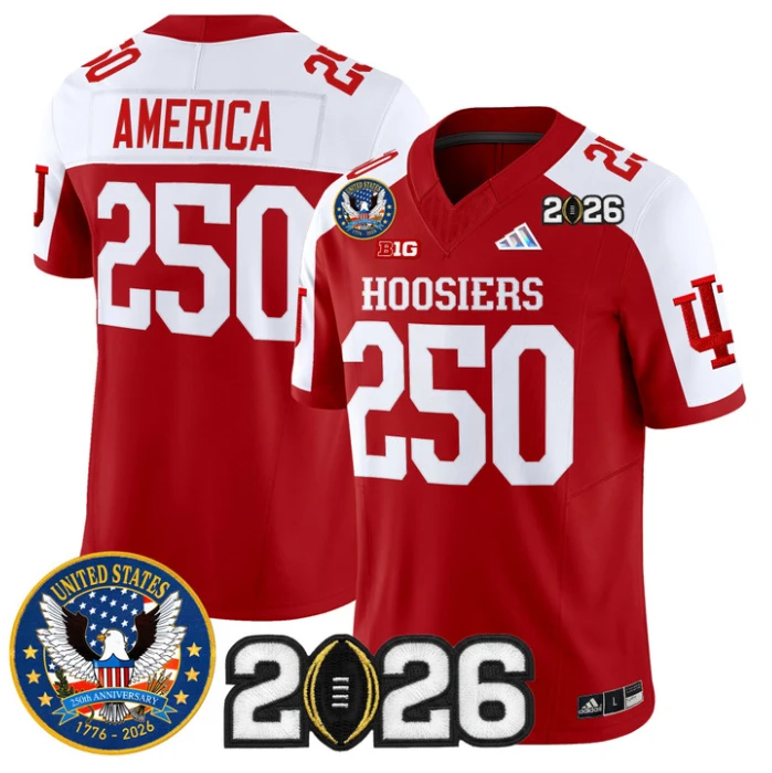 AmericaJersey #250 Indiana Hoosiers United States 250th 2026 Stitched by My Store NCAA Football Jerseys