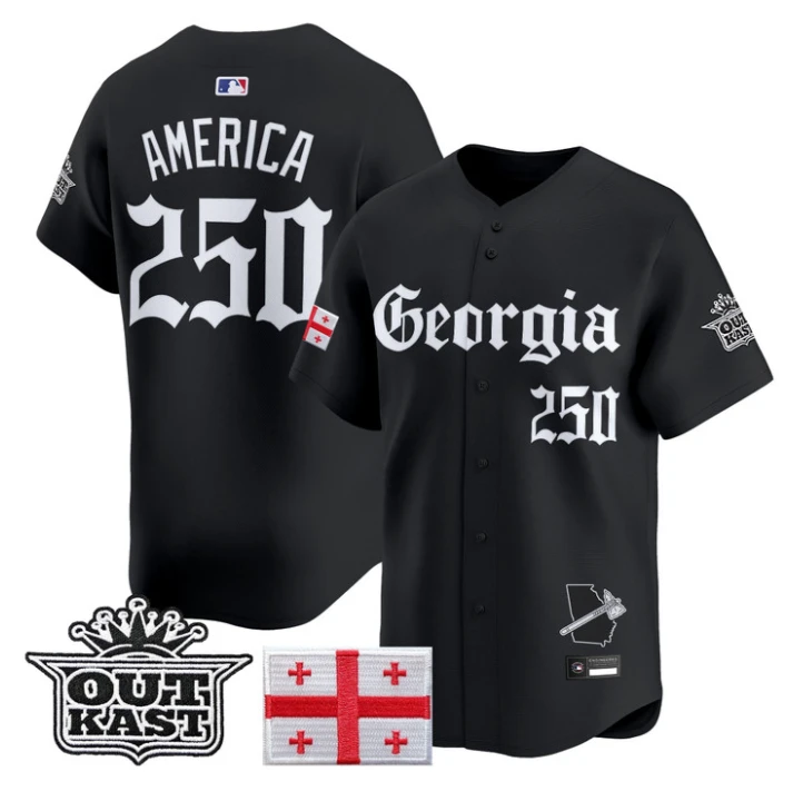 America Jersey #250 Atlanta Braves Georgia Outkast Gothic Stitched by My Store