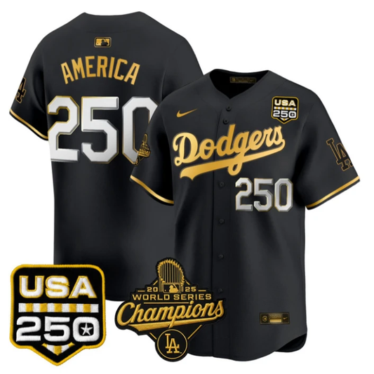 America Jersey #250 Dodgers 2025 World Series Champions 250 America Stitched by My Store