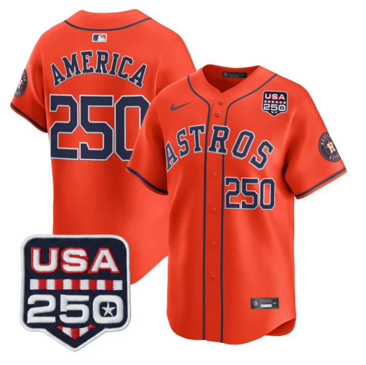 America Jersey #250 Houston Astros 250 USA Patch Limited Stitched by My Store
