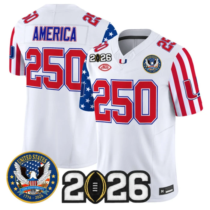 America Jersey #250 Miami Hurricanes America 250 Edition 2026 CFP Patch Stitched by My Store NCAA Football Jerseys