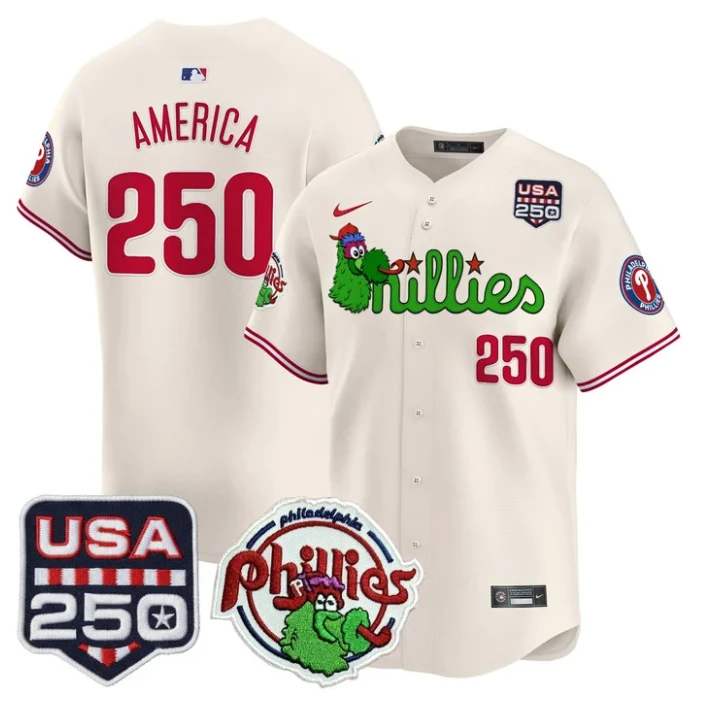 America Jersey #250 Philadelphia Phillies Phanatic 250 USA Stitched by My Store