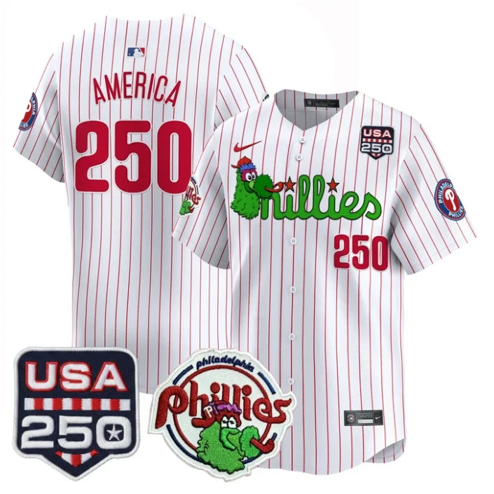 America Jersey #250 Philadelphia Phillies Phanatic 250 USA Stitched by My Store