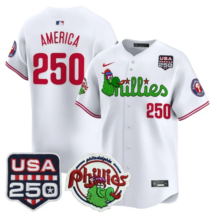 America Jersey #250 Philadelphia Phillies Phanatic 250 USA Stitched by My Store
