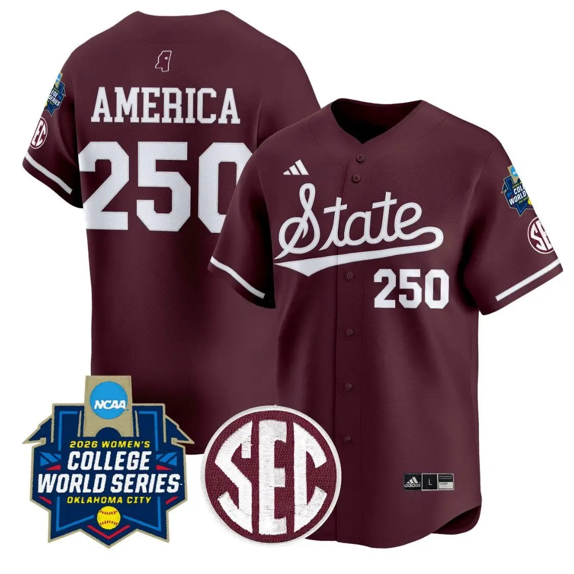 America Jersey #250 State Softball 2026 World Series Stitched by My Store