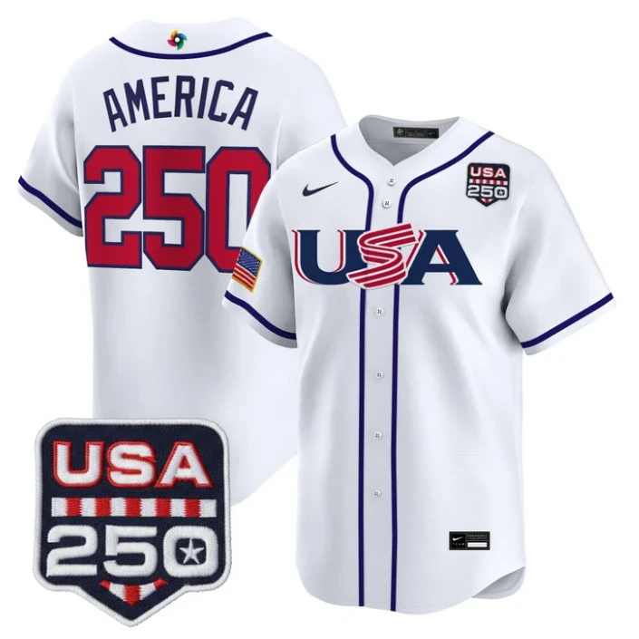 America Jersey #250 Team USA World Baseball Classic 250 USA 2026 Roster Stitched by My Store