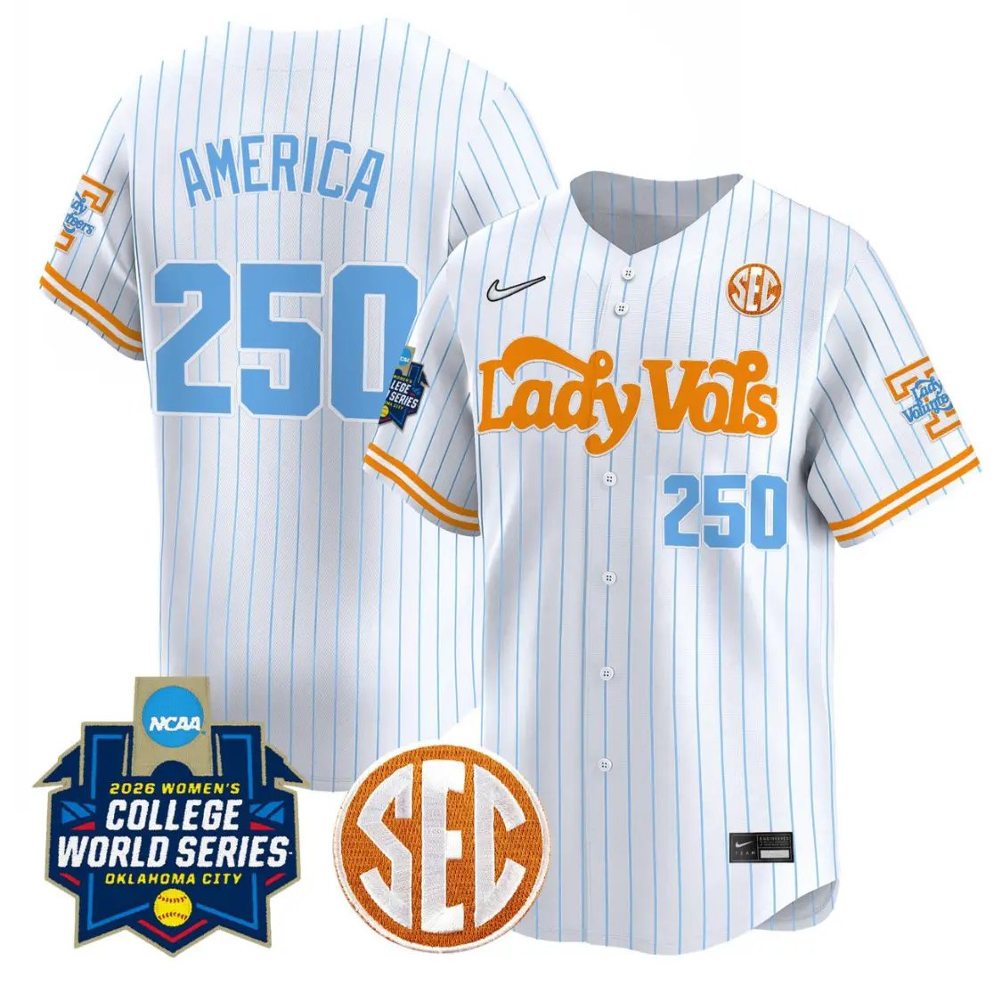 America Jersey #250 Tennessee Vols Softball 2026 World Series by My Store