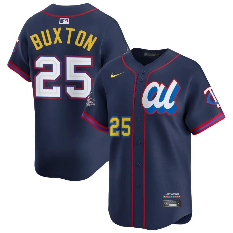 American League Byron Buxton #25 Navy 2025 All-Star Limited Jersey Stitched by My Store