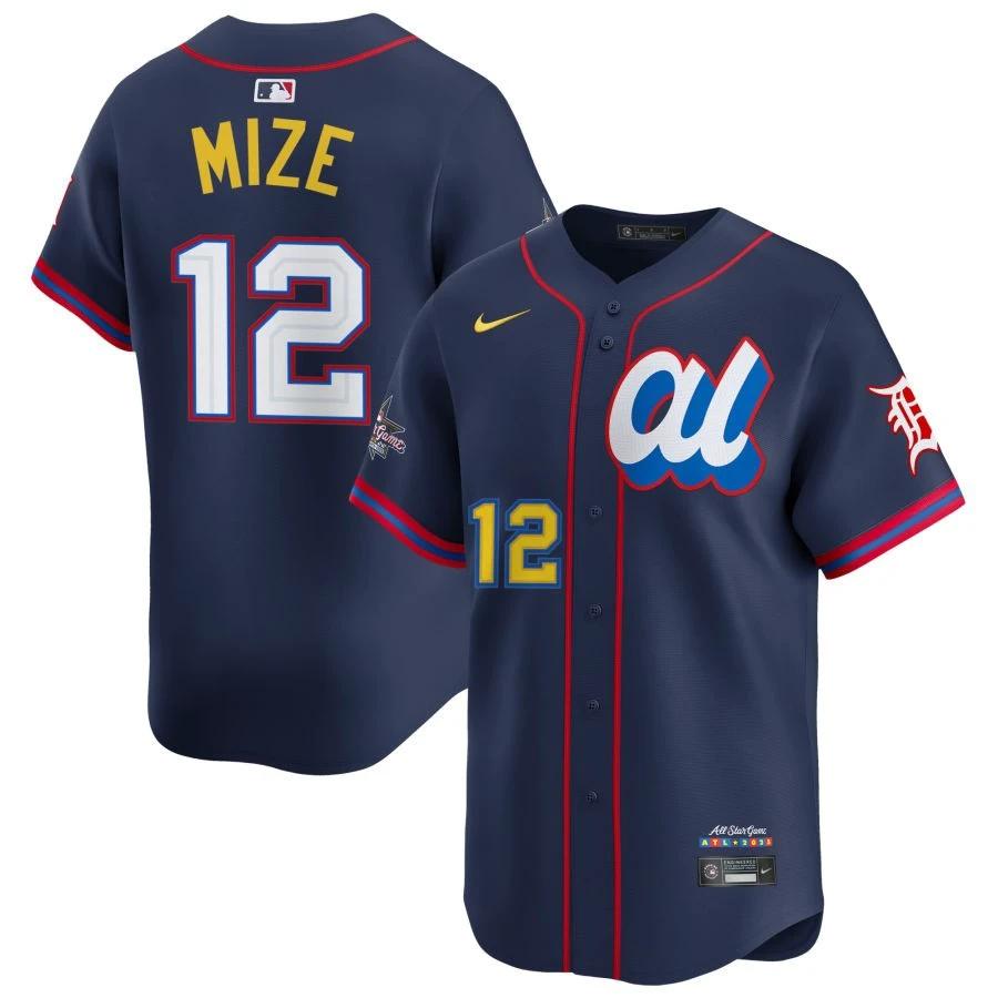 American League Casey Mize #12 Navy 2025 All-Star Game Limited Jersey Stitched by My Store