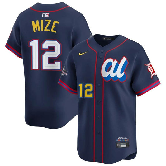 American League Casey Mize #12 Navy 2025 All-Star Game Limited Jersey Stitched by My Store