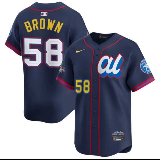 American League Hunter Brown #48 Navy 2025 All-Star MLB Limited Jersey Stitched by My Store