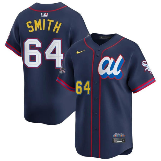 American League Shane Smith #64 Navy 2025 All-Star Game Limited Jersey Stitched by My Store