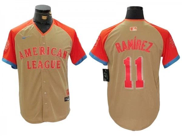 American League #11 José Ramírez Cream 2024 MLB All-Star Game Limited Jersey by My Store