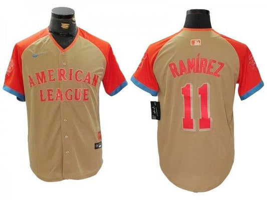 American League #11 José Ramírez Cream 2024 MLB All-Star Game Limited Jersey by My Store
