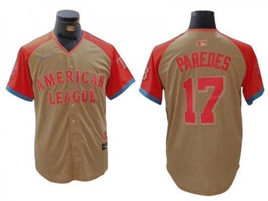 American League #17 Isaac Paredes Cream 2024 MLB All-Star Game Limited Jersey by My Store