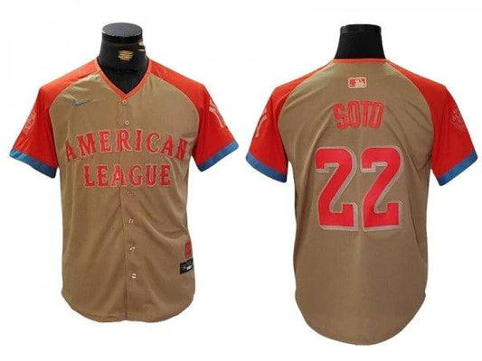 American League #22 Juan Soto 2024 MLB All-Star Game Limited Jersey - Cream by My Store