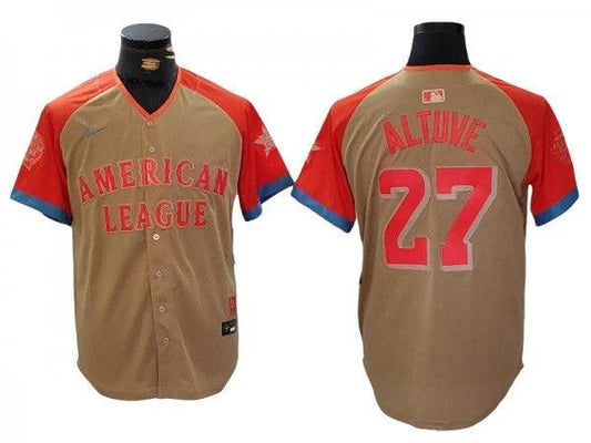 American League #27 Jose Altuve 2024 MLB All-Star Game Limited Jersey - Cream by My Store