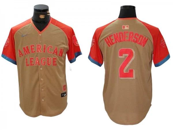 American League #2 Gunnar Henderson 2024 MLB All-Star Game Limited Jersey - Cream by My Store