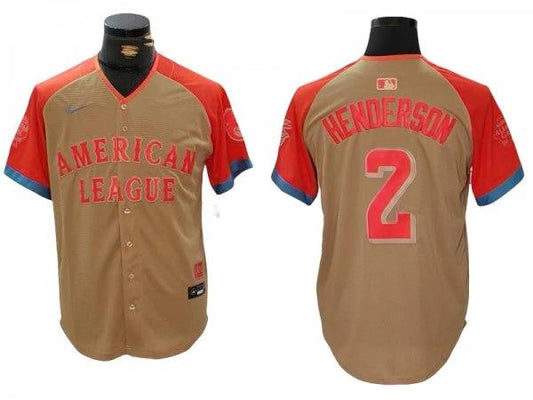American League #2 Gunnar Henderson 2024 MLB All-Star Game Limited Jersey - Cream by My Store