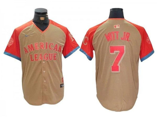 American League #7 Bobby Witt Jr. Cream 2024 MLB All-Star Game Limited Jersey by My Store