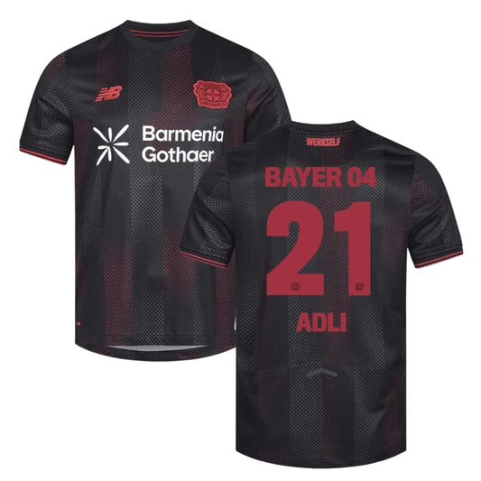 Amine Adli 21 Leverkusen 2025-26 Home Match Jersey – Black by Soccer Jersey