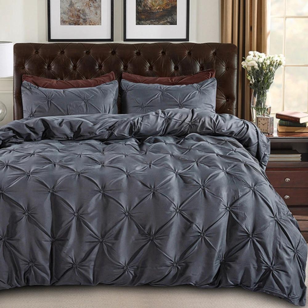 Amore Luxury Pinch Pleat Duvet Cover Set by Casa & Beyond