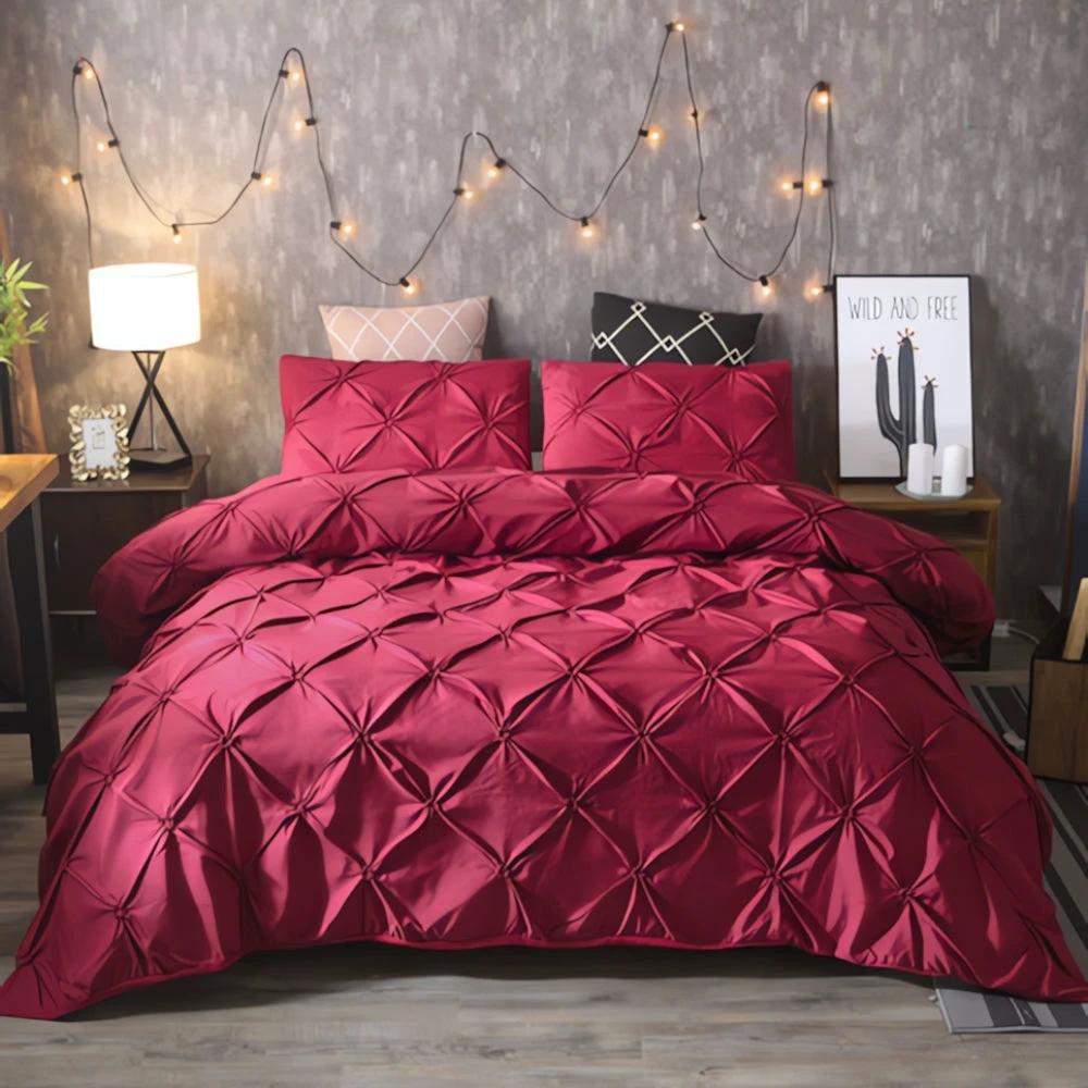 Amore Luxury Pinch Pleat Duvet Cover Set by Casa & Beyond