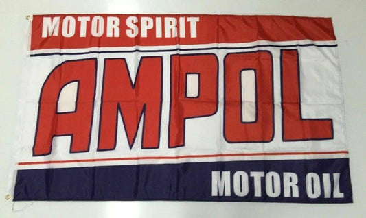 Ampol Motor Oil Banner Flag - Car Spirit Petrol Vintage Garage Workshop Mechanic 3x5ft by flagsjustdoit