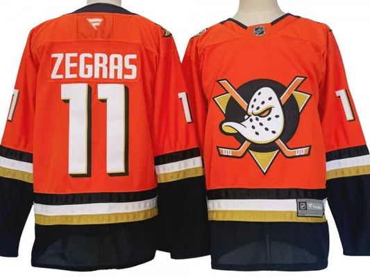 Anaheim Ducks #11 Trevor Zegras Orange 2024 Jersey by Hockey David
