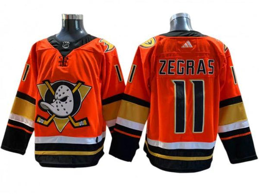 Anaheim Ducks #11 Trevor Zegras Orange Jersey by Hockey David