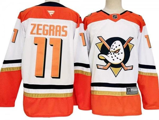 Anaheim Ducks #11 Trevor Zegras White Alternate 2024 Jersey by Hockey David