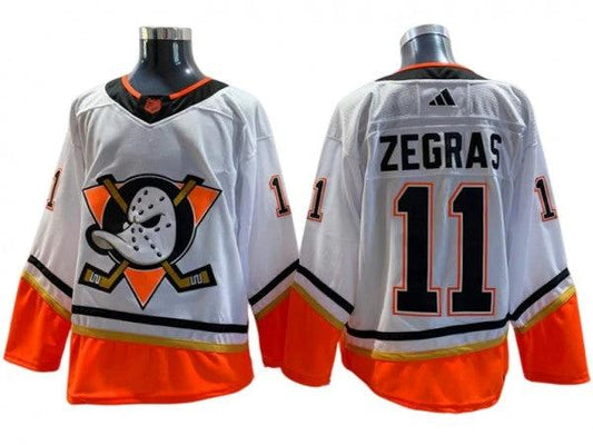 Anaheim Ducks #11 Trevor Zegras White Reverse Retro 2.0 Jersey by Hockey David