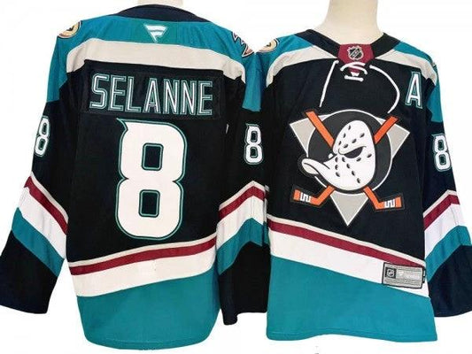 Anaheim Ducks #8 Teemu Selanne Black Alternate 2024 Jersey by Hockey David