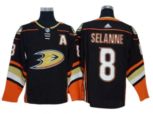 Anaheim Ducks #8 Teemu Selanne Black Alternate Jersey by Hockey David