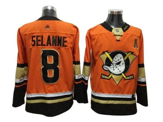Anaheim Ducks #8 Teemu Selanne Orange Alternate Jersey (Copy) by Hockey David