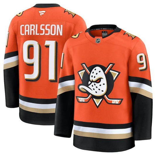 Anaheim Ducks #91 Leo Carlsson Orange 2026 Home Stitched Hockey Jersey by Hockey David