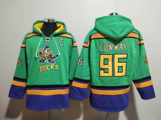 Anaheim Ducks #96 Charlie Conway Pullover Hoodie by Hoodie Pullover