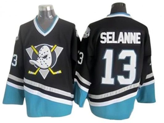 Anaheim Mighty Ducks #13 Teemu Selanne Black 2005 Vintage CCM Jersey by Hockey David
