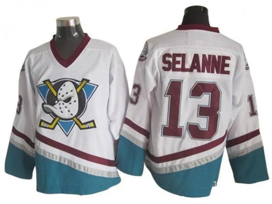 Anaheim Mighty Ducks #13 Teemu Selanne White 2005 Vintage CCM Jersey by Hockey David