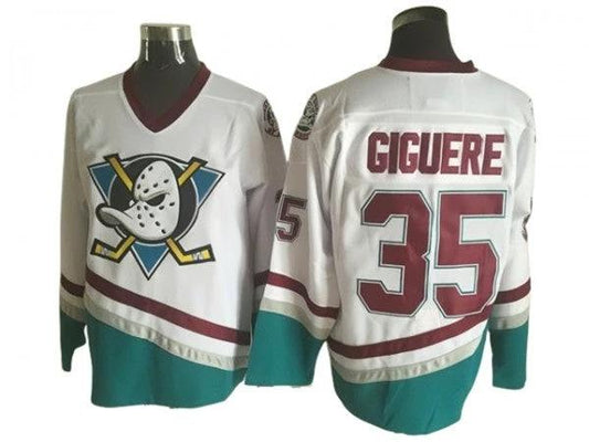 Anaheim Mighty Ducks #35 Jean-Sebastien Giguere White 2003 Vintage CCM Jersey by Hockey David