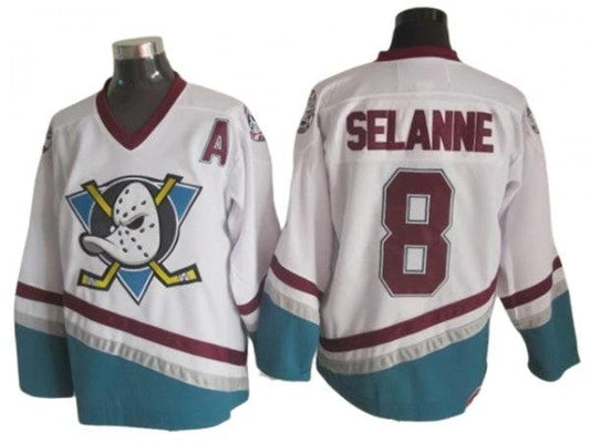 Anaheim Mighty Ducks #8 Teemu Selanne White 1997 Vintage CCM Jersey by Hockey David